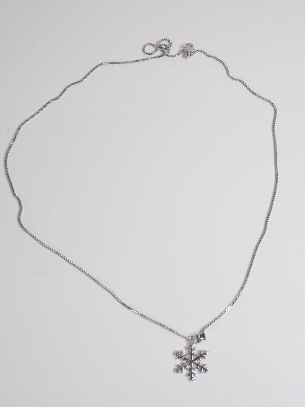Snowflake necklace silver bridal cute